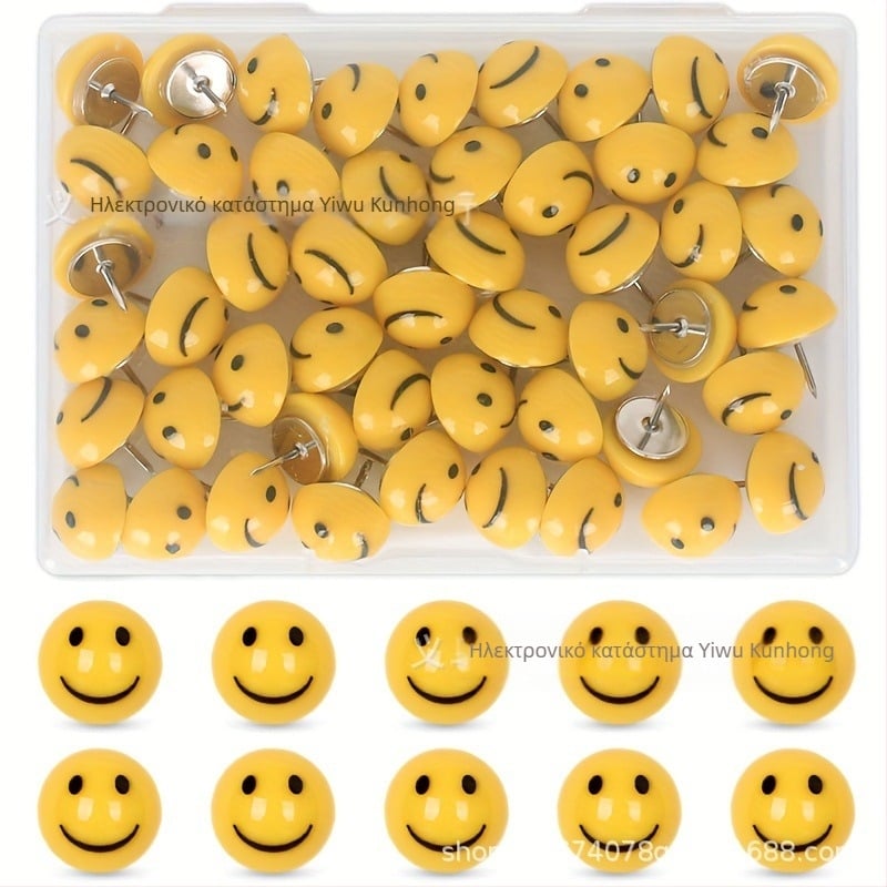 Διασυνοριακές απευθείας πωλήσεις εργοστασίων με δημιουργικές πινέζες με smiley, πινέζες με smiley, καρφιά πρέσας από φελλό, διακοσμητικά τοίχου για φωτογραφίες, καρφιά με ground thumbpines