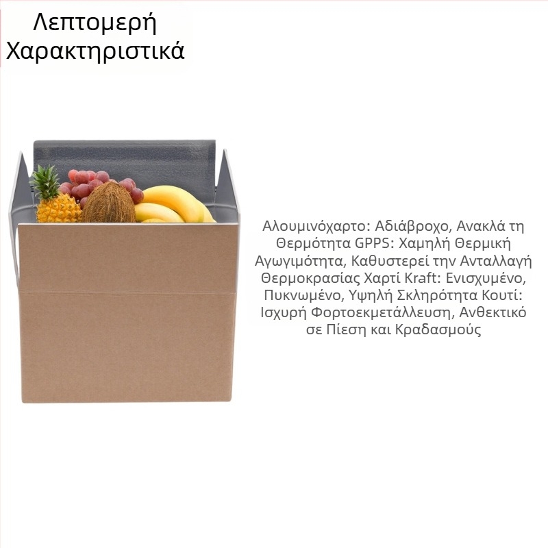 Μόνωσης αλουμινίου φύλλων αλουμινίου χαρτοκιβωτίων θαλασσινών φυτικό φρέσκο κρέας κιβώτιο αφρού διοικητικών μεριμνών κρύας αλυσίδας σαφές που διπλώνει την προσαρμογή εκτύπωσης χρώματος