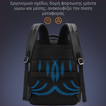 Σακίδιο πλάτης από γνήσιο δέρμα για άνδρες με σχέδιο Daniel Neck, απλό και μοντέρνο, σε απόθεμα, σε απόθεμα.