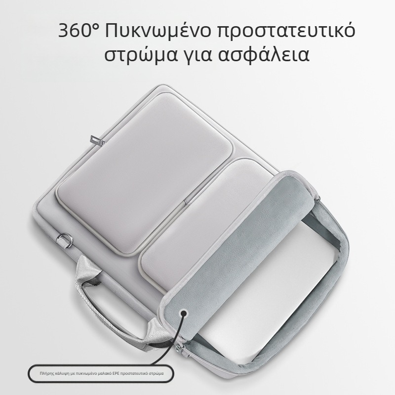 Νέα τσάντα φορητού υπολογιστή crossbody, προστατευτική 360 μοιρών με παχιά βελούδινη επένδυση, τσάντα γραφείου και φορητού υπολογιστή 15.6