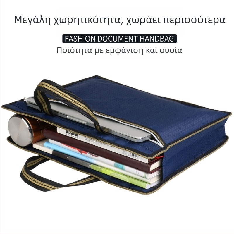 Τσάντα εγγράφων από καμβά A4 Χαρτοφύλακας γραφείου Χαρτοφύλακας Τσάντα φοιτητή Πληροφορίες Άνδρες και γυναίκες Φερμουάρ Αδιάβροχο Μεγάλη χωρητικότητα παραγωγής