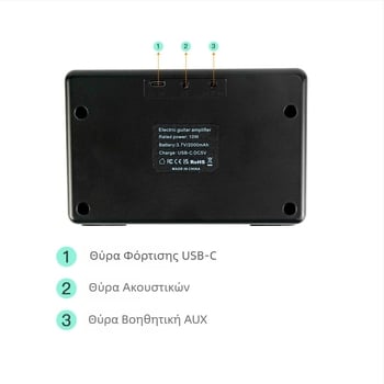 Ηλεκτρική κιθάρα, ηλεκτρικό ηχείο μπάσων, ενισχυτής ήχου 10W, φορητά μίνι αξεσουάρ ακουστικών οργάνων Bluetooth