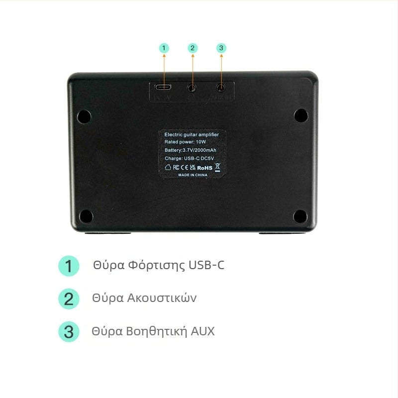 Ηλεκτρική κιθάρα, ηλεκτρικό ηχείο μπάσων, ενισχυτής ήχου 10W, φορητά μίνι αξεσουάρ ακουστικών οργάνων Bluetooth