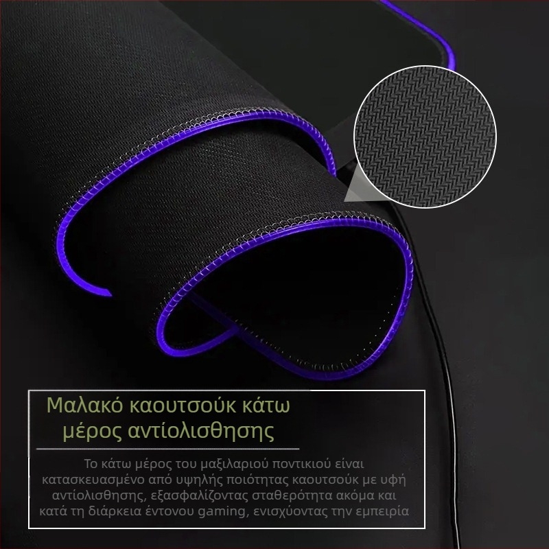Αντιολισθητικό Mouse Pad για Gaming Rgb με Πολύχρωμο Φωτισμό LED, Επιφάνεια Γραφείου 400X900 mm από Συνθετικό Καουτσούκ, Διασυνοριακή Αποκλειστική Προμήθεια