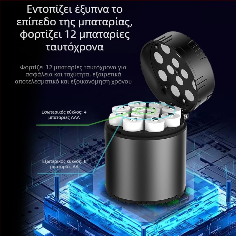 Μπαταρία λιθίου No.5 No.7 σταθερής τάσης 1.5V επαναφορτιζόμενη 12 φορτιστής αποθήκης ανθεκτική φόρτιση αποθήκευσης ενσωματωμένος φορτιστής AA