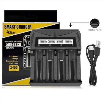 Φορτιστής μπαταρίας Οθόνη LCD USB Έξυπνη μπαταρία Aa/Aaa Φορτιστής 18650 26650 21700