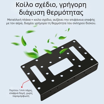 Βάση επέκτασης σκληρού δίσκου 3,5 ιντσών, μεταλλική βάση SATA/IDE universal, ανθεκτική σε κραδασμούς και αντιπτώσεις, με κοίλο μηχανισμό απαγωγής θερμότητας