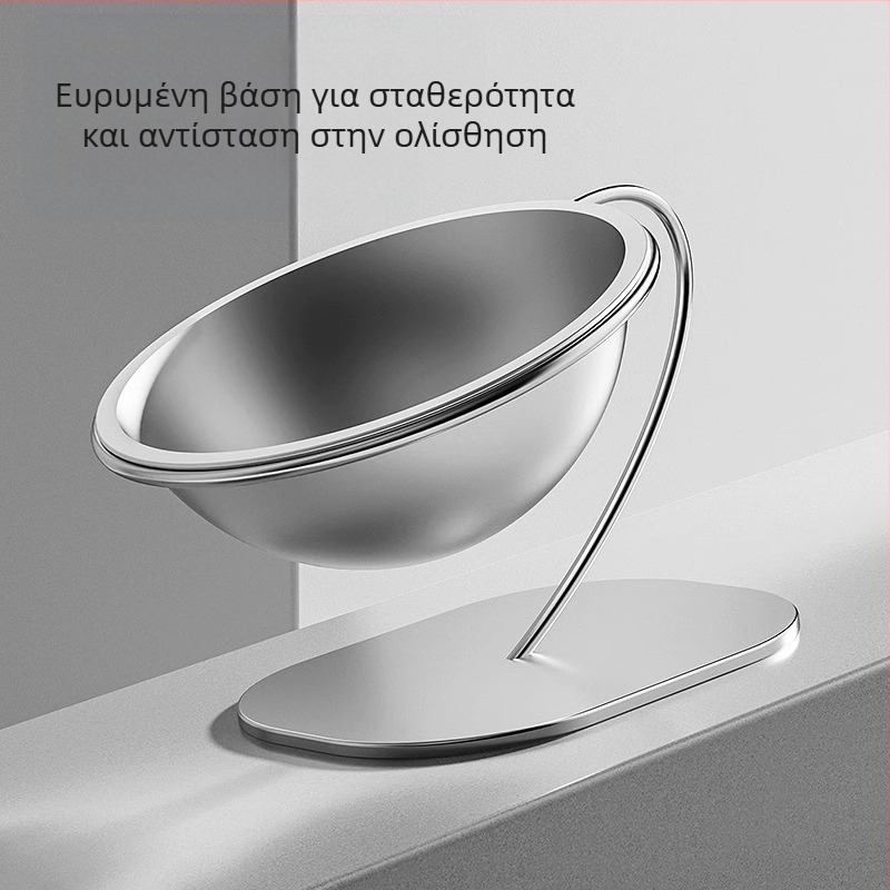 Μπολ για κατοικίδια από ανοξείδωτο ατσάλι με τρίποδο και προστασία από τον λαιμό, μπολ για γάτες, μπολ για σκύλους, αντικραδασμικό μπολ ταΐσματος για γάτες μεγάλης χωρητικότητας, είδη κατοικίδιων ζώων