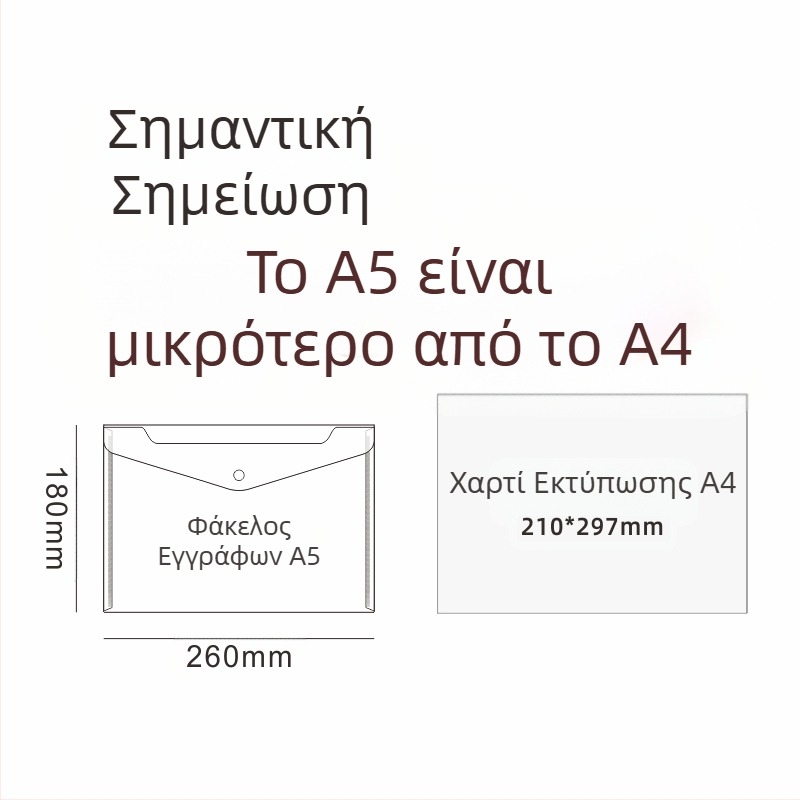 Πυκνωμένη πλαστική τσάντα αρχειοθέτησης με κούμπωμα, διαφανής μικρή τσάντα A5 για πληροφορίες προγεννητικού ελέγχου, τσάντα αποθήκευσης φοιτητών, μπορεί να εκτυπώσει λογότυπο