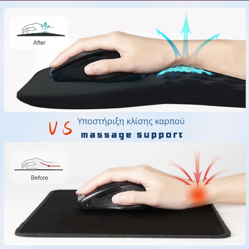 Μόνο δευτερόλεπτα 220G εκρήξεις καθαρού μαύρου εκτεταμένου καρπού υποστήριξης ποντικιού καρπού εργονομικό μασάζ κλίσης καρπού