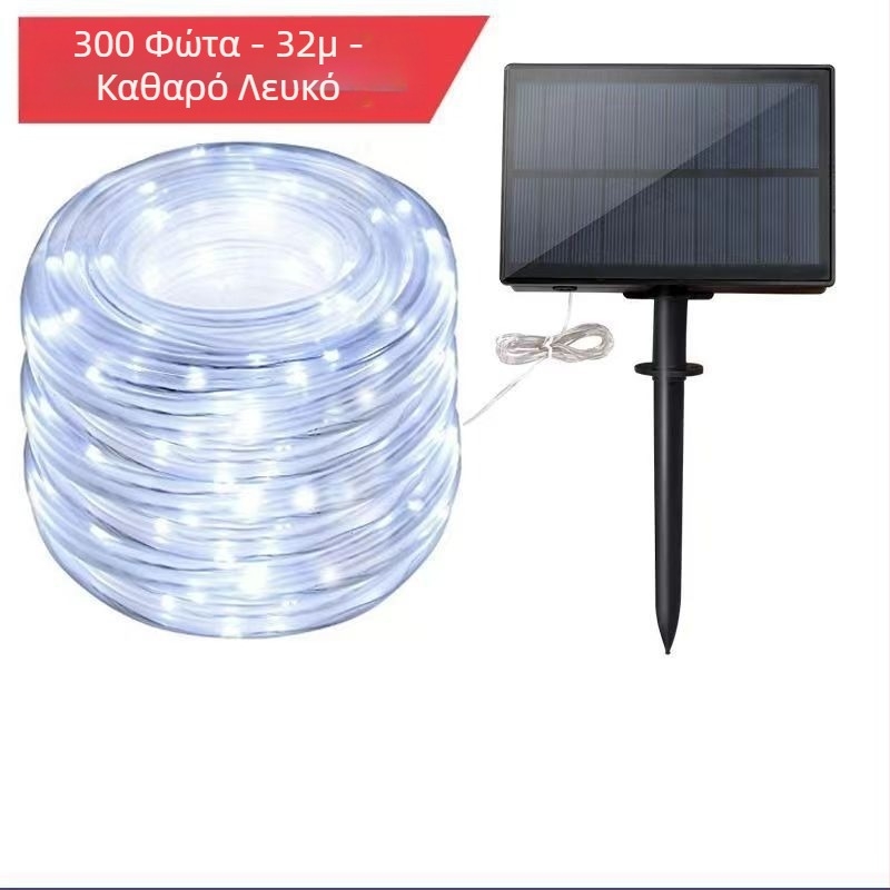 LED Ηλιακό φως ουράνιου τόξου με σωλήνα, διακοσμητικό φως κήπου, εξωτερικό αδιάβροχο, ατμόσφαιρα διακοπών, δερμάτινο φως γραμμής σωλήνα