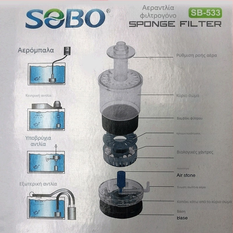 Songbao water goblin τρία σε ένα φίλτρο κεραμικό στρογγυλό ενυδρείο ψαριών μικρό ενυδρείο με οξυγόνο πνευματική μίνι αναρρόφηση τουαλέτας