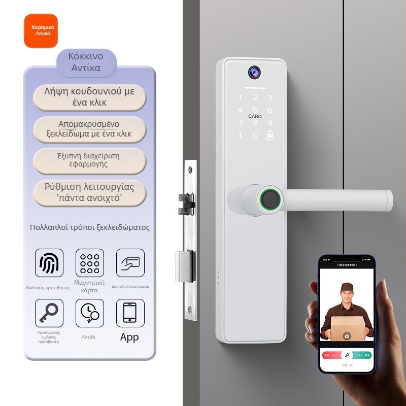 Κλειδαριά δακτυλικών αποτυπωμάτων με γκράφιτι, ξύλινη πόρτα, έξυπνη κλειδαριά, γραφείο, υπνοδωμάτιο, διασυνοριακή ενοικίαση νέου μοντέλου, δωμάτιο με τηλεχειριστήριο