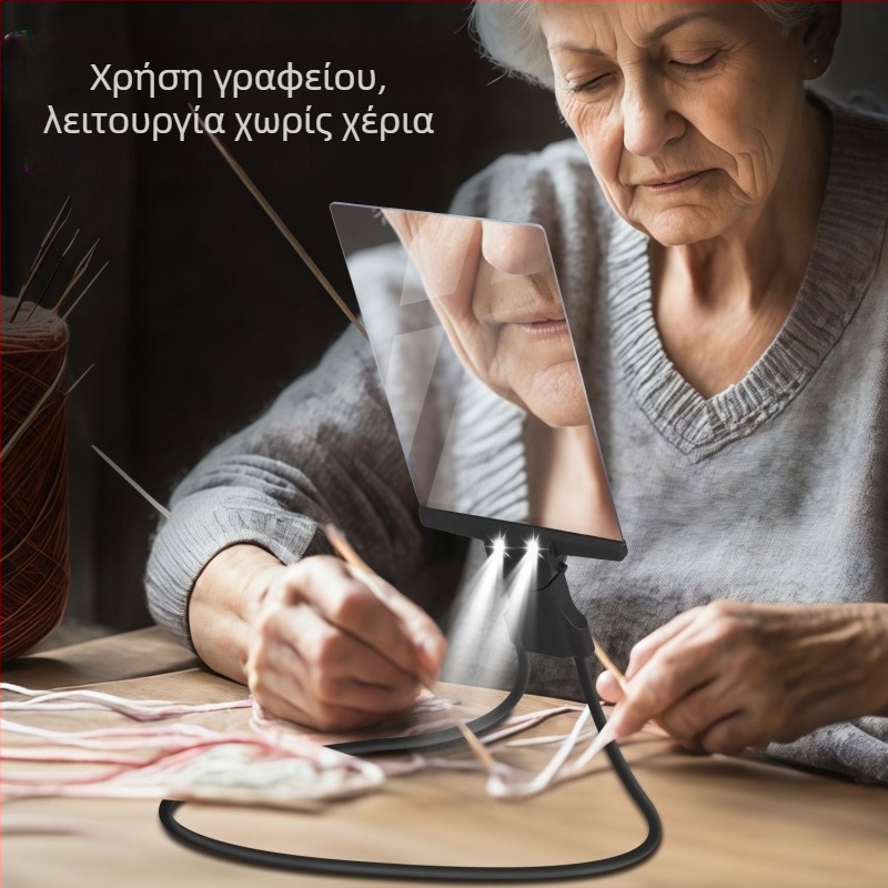 Ειδικός μεγεθυντικός φακός για ανάγνωση από ηλικιωμένους, εξαιρετικά υψηλής ευκρίνειας μπλε φως υψηλής ισχύος με φως, επιτραπέζιος μεγεθυντικός φακός πολλαπλών λειτουργιών χειρός με κρεμαστό λαιμό