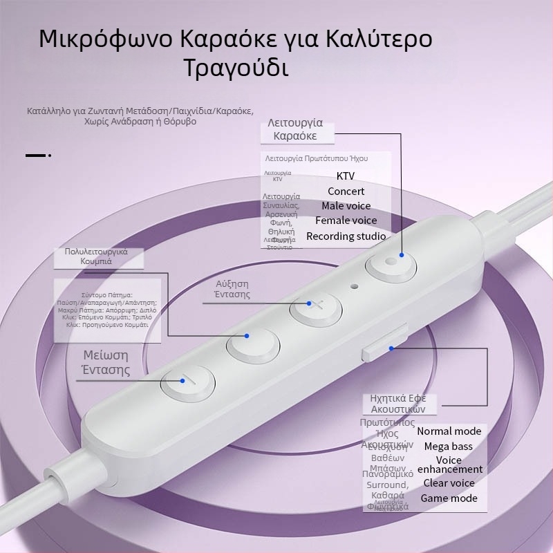 Ειδικά ακουστικά για την κάρτα ήχου K-song Anchor Live, ακουστικά με δυνατότητα αλλαγής φωνής, στερεοφωνικά ακουστικά με δυνατότητα αλλαγής φωνής για Apple 15 Huawei