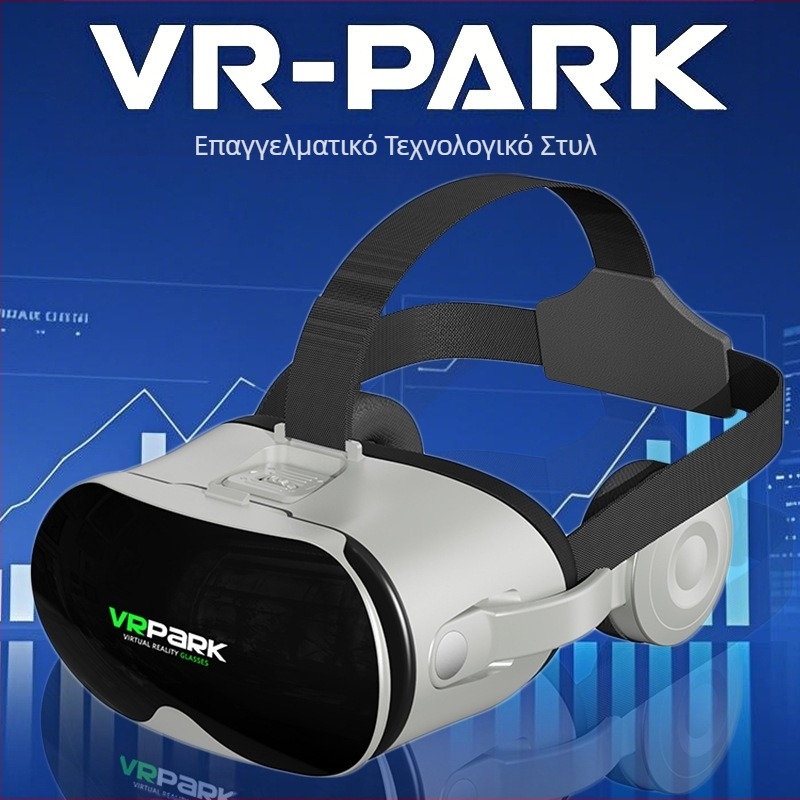 Vrpark All-In-One Ακουστικά Bluetooth για Gaming σε διάφορα σύνορα, τοποθετημένα στο κεφάλι, HD Δεύτερης γενιάς, Γυαλιά Εικονικής VR Box Factory