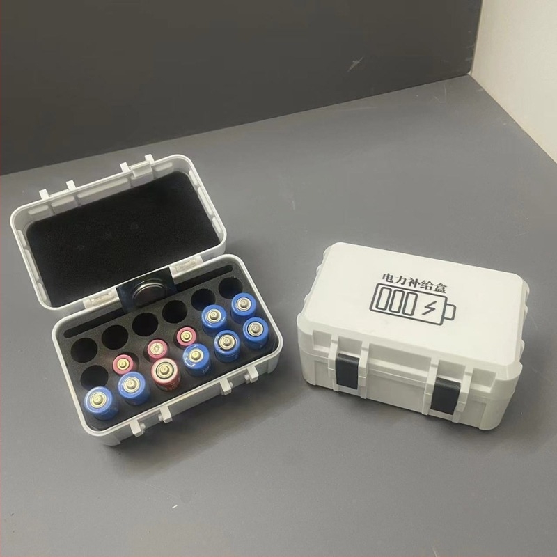 Νέο κουτί αποθήκευσης μπαταρίας πολλαπλών χρήσεων με κουμπί Νο. 5 Νο. 7 Φορητό κουτί αποθήκευσης μπαταρίας με σφραγισμένο σφουγγάρι αποθήκευσης