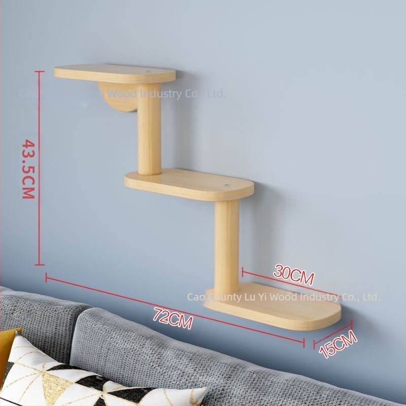 Έτοιμο από τον κατασκευαστή, μασίφ ξύλινο πλαίσιο αναρρίχησης για γάτες, επιτοίχιο ξύλινο πλαίσιο σκάλας για γάτες, κρεμαστό εσωτερικό πλαίσιο αναρρίχησης για γάτες