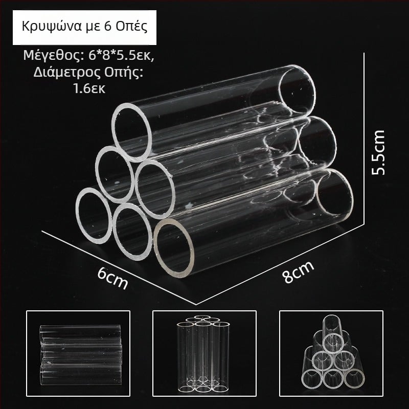 Διαφανές ακρυλικό κρύσταλλο γαρίδας φωλιά γαρίδας σπίτι διαφυγής τρύπα γλάστρα αναπαραγωγής μικρά ψάρια διαφυγής διακοσμητικά γαρίδες ενυδρείο τοπίο γαρίδας σπίτι γαρίδας