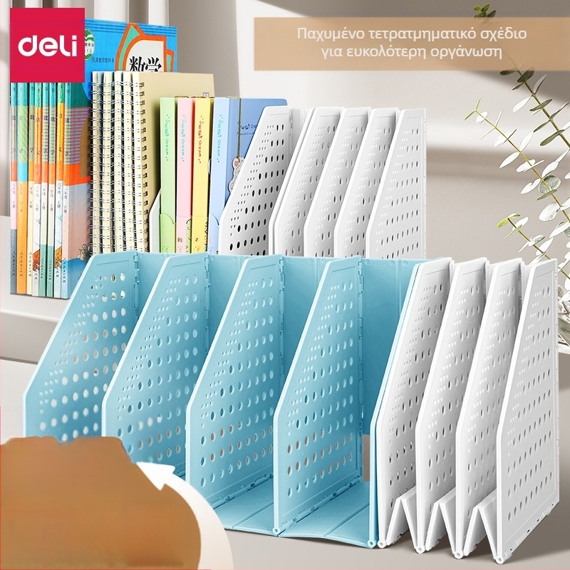 Deli TB505 Πτυσσόμενο Πλαίσιο Αρχειοθέτησης Επιτραπέζιο Ράφι Αρχειοθέτησης Γραφείου με Πολυεπίπεδη Αρχειοθέτηση, Τεντώσιμη Βάση Βιβλίου