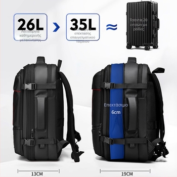 Διασυνοριακή επεκτάσιμη τσάντα υπολογιστή μεγάλης χωρητικότητας, ανδρική τσάντα ταξιδιού υψηλής ποιότητας για επιχειρήσεις