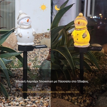 Διασυνοριακή ηλιακή χριστουγεννιάτικη λάμπα χιονάνθρωπου, εξωτερική λάμπα κήπου, αυλή, τοπίου, αδιάβροχη λάμπα γκαζόν, λάμπα ρητίνης