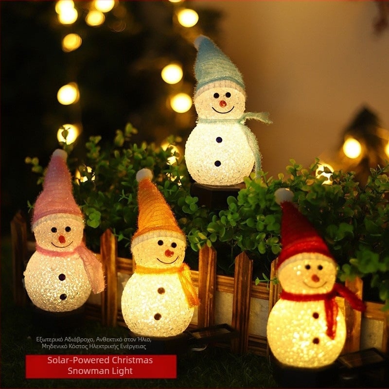 Διασυνοριακή ηλιακή χριστουγεννιάτικη λάμπα χιονάνθρωπου, εξωτερική λάμπα κήπου, αυλή, τοπίου, αδιάβροχη λάμπα γκαζόν, λάμπα ρητίνης