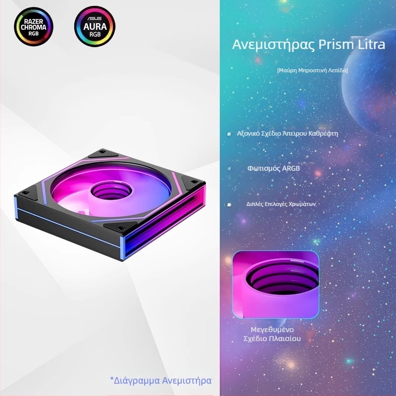 Ανεμιστήρας πλαισίου Jungle Leopard Prism 4 Ultra 12cm για επιτραπέζια ψύξη, αθόρυβο θεϊκό φως, συγχρονισμένος πλευρικός καθρέφτης infinity