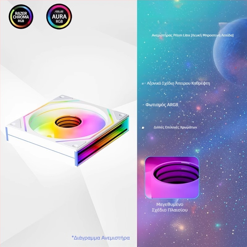 Ανεμιστήρας πλαισίου Jungle Leopard Prism 4 Ultra 12cm για επιτραπέζια ψύξη, αθόρυβο θεϊκό φως, συγχρονισμένος πλευρικός καθρέφτης infinity