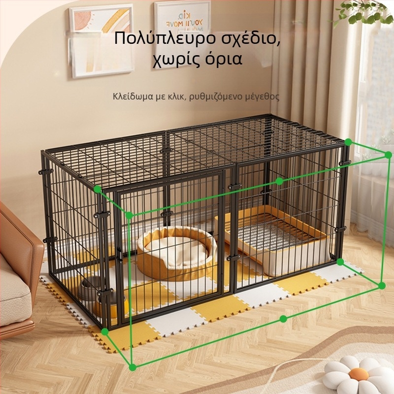 Εξαγωγή με φράχτη σκύλου με αγκράφα, εσωτερικός φράχτης σκύλου κατά του jailbreak, κλουβί σκύλου με αρκουδάκι, φράχτης πόρτας για κλουβί σκύλου