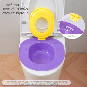 Ενσωματωμένη αμμολεκάνη γάτας, συσκευή εκπαίδευσης τουαλέτας σταθερής θέσης για γάτες, εκτροφή αρχάριων γατών, μεγάλο μέγεθος, μεταφορά κατά της πτώσης άμμου