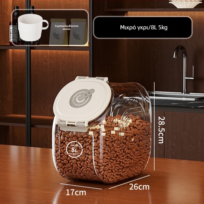 Τροφή για κατοικίδια, βαρέλι αποθήκευσης τροφής για γάτες, σφραγισμένο, ανθεκτικό στην υγρασία, βαρέλι τροφής για γάτες, σφραγισμένο βαρέλι, βαρέλι τροφής για κατοικίδια, βαρέλι τροφής για σκύλους, σφραγισμένο δοχείο