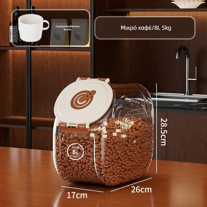 Τροφή για κατοικίδια, βαρέλι αποθήκευσης τροφής για γάτες, σφραγισμένο, ανθεκτικό στην υγρασία, βαρέλι τροφής για γάτες, σφραγισμένο βαρέλι, βαρέλι τροφής για κατοικίδια, βαρέλι τροφής για σκύλους, σφραγισμένο δοχείο