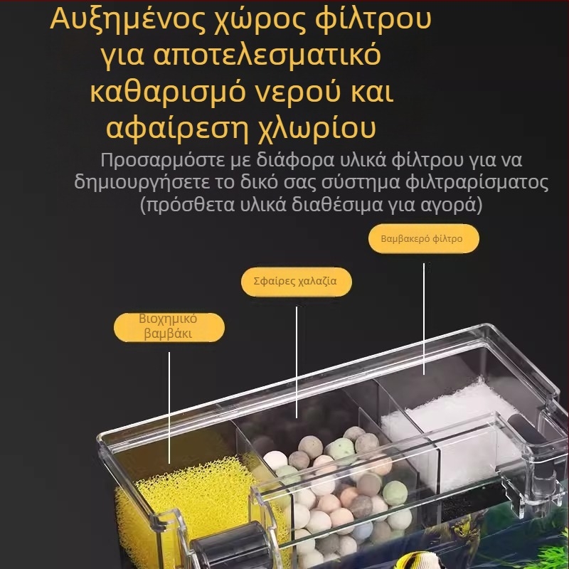 Φίλτρο ενυδρείου Songbao για τοίχο, φίλτρο ενυδρείου χελωνών, φίλτρο οξυγόνωσης τριών σε ένα, επιτοίχιο κουτί στάξιμο, χονδρικής