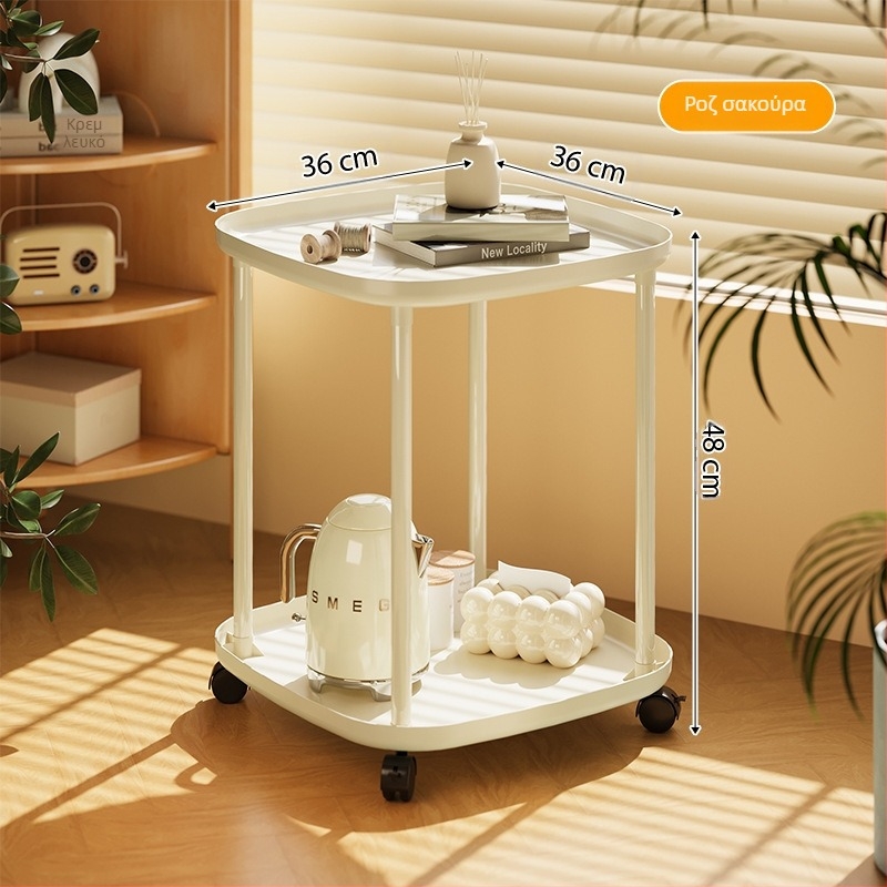 Εργοστάσιο άμεσης χονδρικής βοηθητικό τραπέζι αποθήκευσης κρεμ άνεμος μικρό τραπεζάκι σαλονιού σπίτι δημιουργικός καναπές βοηθητικό τραπεζάκι με ρόδες κινητό κρεβάτι