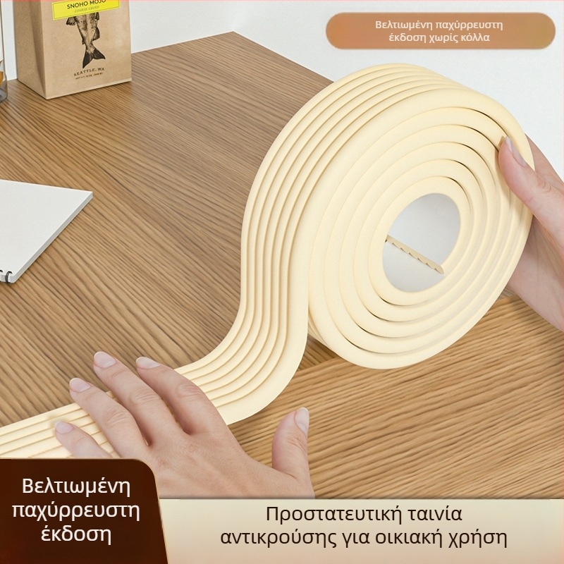 Λωρίδα αντισύγκρουσης για οικιακή γωνία τραπεζιού σαλονιού, προστασία περιβάλλοντος, υλικό NBR, μη τοξικό, αντικολλητική, μαλακή ταινία προστασίας άκρων 2 m