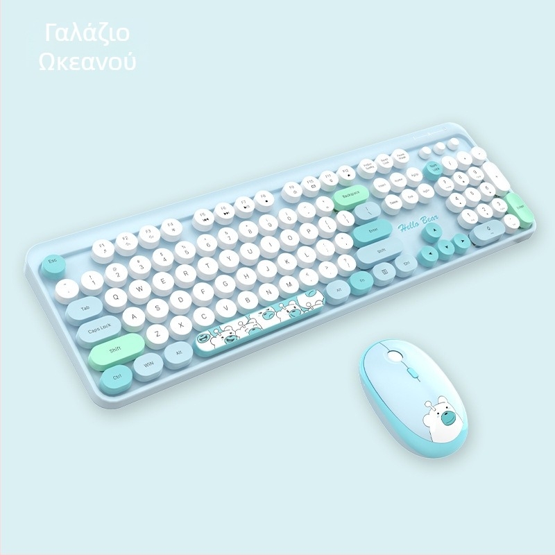 MOFII Ferris ασύρματο πληκτρολόγιο ποντικιού 2.4g χαριτωμένο ροζ χρώμα κοστούμι πληκτρολογίου ποντικιού γραφείου με κινούμενα σχέδια