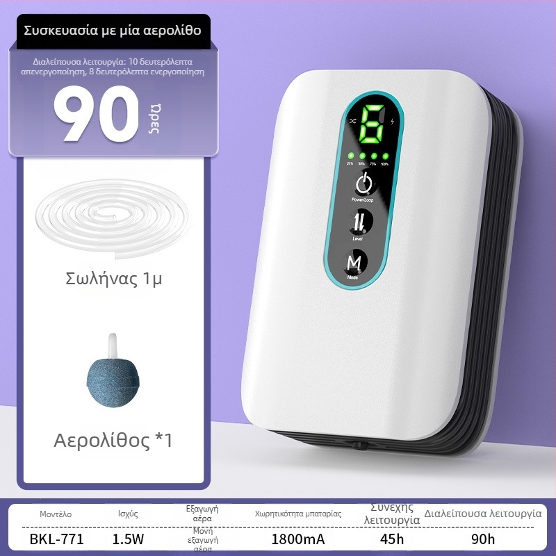 BAKALE νέα αντλία οξυγόνου USB οξυγόνου για το σπίτι ψάρια αεριστής αυτοκινήτου εξωτερική μπαταρία λιθίου για άγρια αλιεία