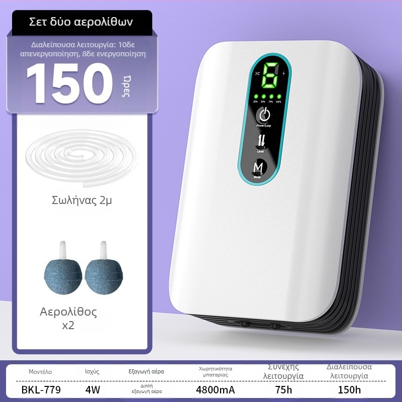 BAKALE νέα αντλία οξυγόνου USB οξυγόνου για το σπίτι ψάρια αεριστής αυτοκινήτου εξωτερική μπαταρία λιθίου για άγρια αλιεία