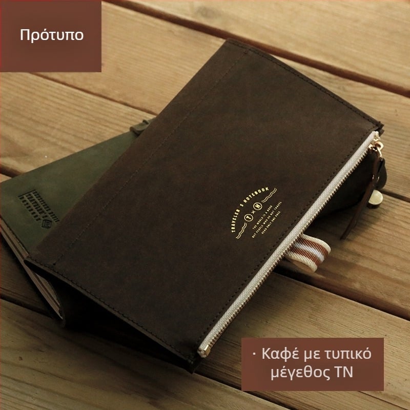 Τσάντα αποθήκευσης με φερμουάρ πολλαπλών χρήσεων, αξεσουάρ, χάρτινο βιβλίο ταξιδιού DuPont, πλυμένη τσάντα χαρτονομισμάτων από δέρμα αγελάδας, περιμετρική