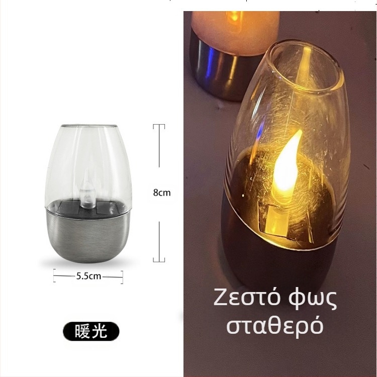 ♡ Διασυνοριακό ηλιακό φως εξωτερικού χώρου αυλής LED από ανοξείδωτο ατσάλι, φως κεριών, νυχτερινό φως για το γκαζόν, για το Halloween