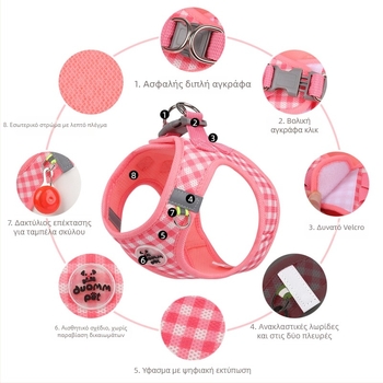 Amazon Explosions Λουρί Γάτας Στήθος Κατοικιδίου Πλάτης Γατάκι Καρό Εκτύπωση Αναπνεύσιμο Στήθος Σκύλου Πλάτης Κουταβιού Cross Border