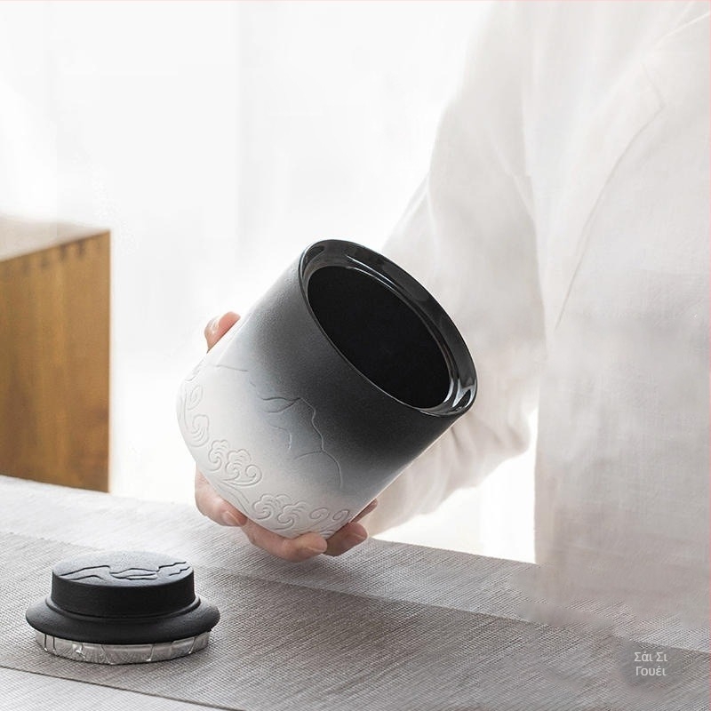 Τεφροδόχος κατοικίδιων ζώων Λευκό Μαύρο Ανάγλυφο Τοπίο Xiangyun Θαλάσσιος Κυματισμός Μνημείο Θανάτου Γάτα Σκύλος Γεύση Φωτιάς