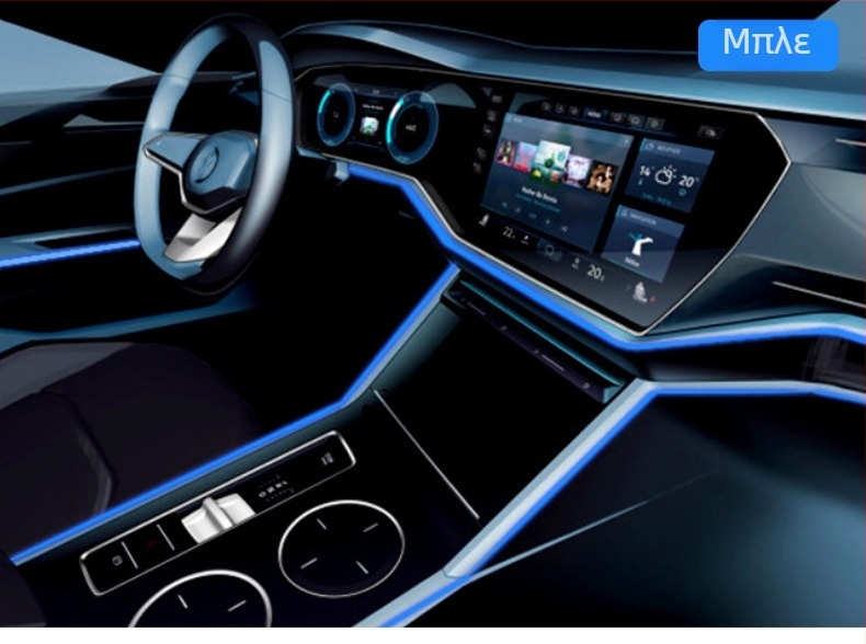 Φωτιστικό Glowing Line Cold Light Υψηλής Τεχνολογίας Ηλεκτροφωταυγές Μαύρο Φωτιστικό Περιβάλλοντος 3,5μ Κιτ Σφράγισης Vusb Product Ambiance