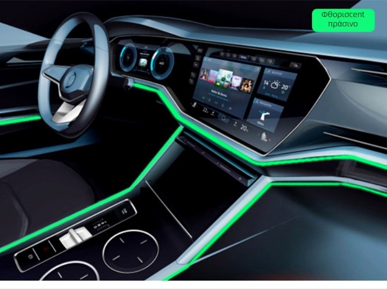 Φωτιστικό Glowing Line Cold Light Υψηλής Τεχνολογίας Ηλεκτροφωταυγές Μαύρο Φωτιστικό Περιβάλλοντος 3,5μ Κιτ Σφράγισης Vusb Product Ambiance