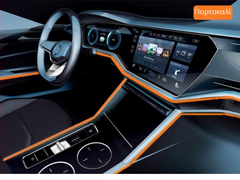 Φωτιστικό Glowing Line Cold Light Υψηλής Τεχνολογίας Ηλεκτροφωταυγές Μαύρο Φωτιστικό Περιβάλλοντος 3,5μ Κιτ Σφράγισης Vusb Product Ambiance