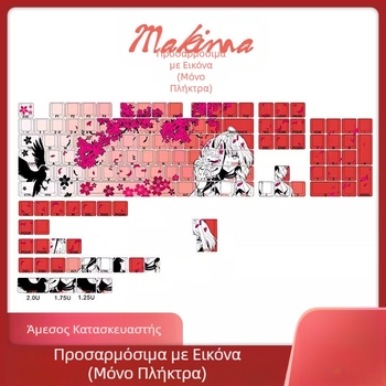 Συλλογή κλειδιών Cherry Blossom Girl Fox Girl Πλευρική χαραγμένη διαβάθμιση Θερμική εξάχνωση Διαφανές δευτερεύον καπάκι κλειδιού Διασυνοριακές εκρήξεις