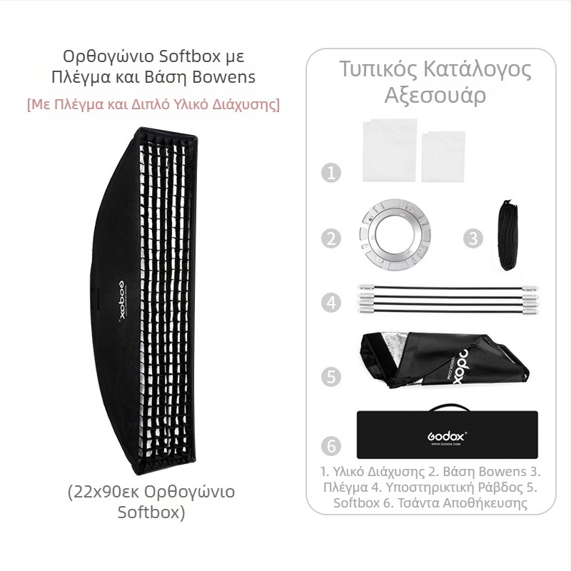 Φωτιστικό στούντιο Shen Niu godox 22*90 30*120 35*140 35*160 Baorongkou Grid Soft Light Box