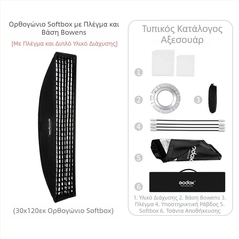 Φωτιστικό στούντιο Shen Niu godox 22*90 30*120 35*140 35*160 Baorongkou Grid Soft Light Box