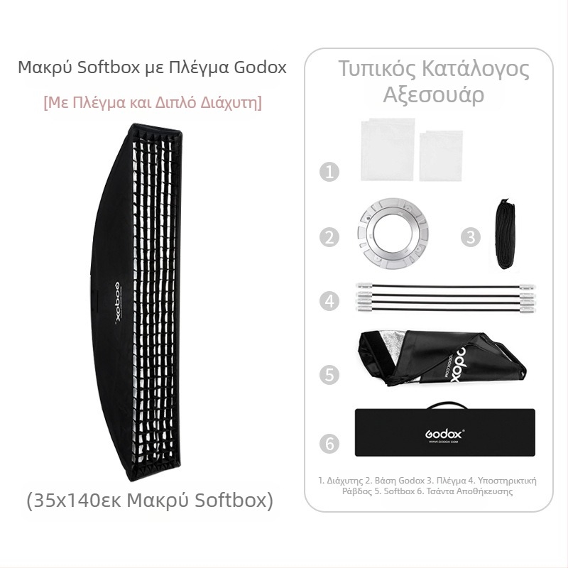 Φωτιστικό στούντιο Shen Niu godox 22*90 30*120 35*140 35*160 Baorongkou Grid Soft Light Box